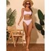 Elerevyo Women's Ribbed Adjustable Spaghetti Straps Sports Bikini Sets 1 Set - 4 of 4