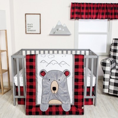 Image of Trend Lab Peak-a Bear Baby Nursery Crib Bedding Set - 3pc