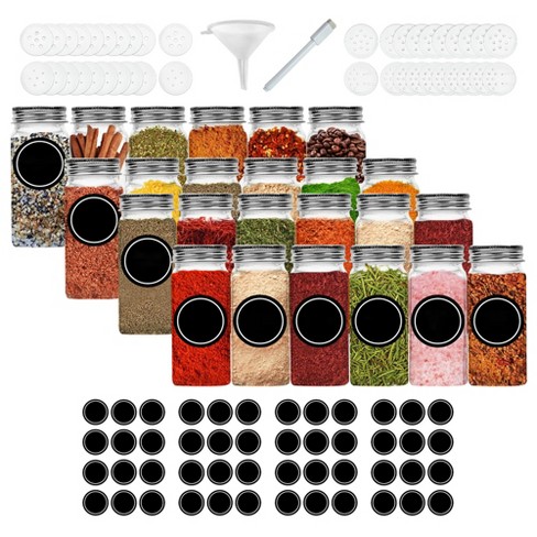 Nevlers Airtight Spice Jars - 4 Oz Glass Jars With Metal Lids (24pk) :  Target