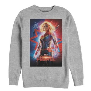 Men's Marvel Captain Marvel Electric Poster Sweatshirt - 1 of 3