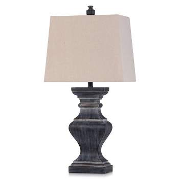 Square Candlestick Moulded Table Lamp Black - StyleCraft