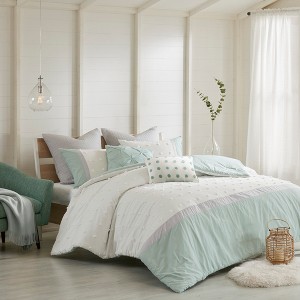 7Pcs Comforter Set, Solid Bedding Set, Cotton Bed Comforter - 1 of 4