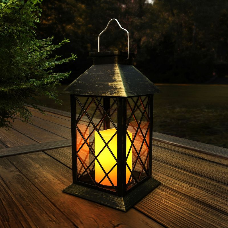 Hastings Home Solar Powered LED Lantern - Antique Bronze, 2 of 9