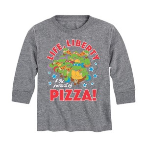 Boys' - Teenage Mutant Ninja Turtles - Life Liberty Pursuit Of Pizza Long Sleeve Graphic T-Shirt - 1 of 3