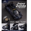 Pagani Zonda Revolucion "Official Car" Dark Blue and Carbon with Extra Wheels 1/64 Diecast Model Car by CM Models - 3 of 4
