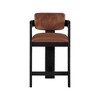Meridian Furniture,Sacha Cognac Velvet Stool - 3 of 4