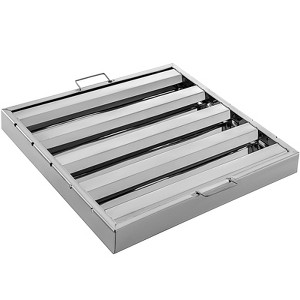 VEVOR Pack of 6 Hood Filters 19.5W x 19.5H Inch, 430 Stainless Steel 4 Grooves Commercial Hood Filters, Silver - 1 of 4