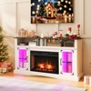 Tangkula Fireplace TV Stand w/ Remote Controls & Thermostat Storage Cabinets - 4 of 4