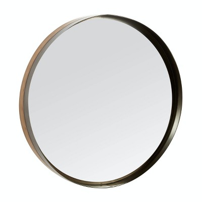Modern Metal Decorative Wall Mirror Black - Olivia & May