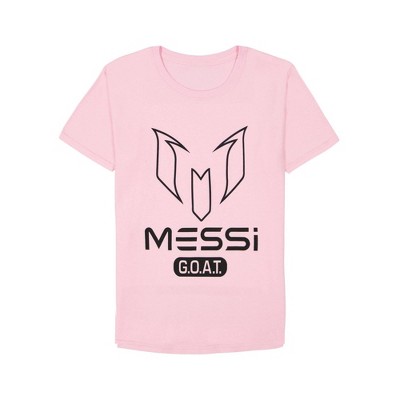 Boys' Messi 'GOAT' Short Sleeve Graphic T-Shirt - Pink