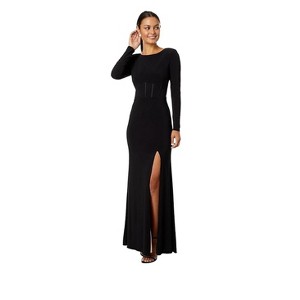 XSCAPE Womens Solid Slit Maxi Corset Dress - 1 of 1