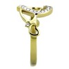 Slickblue Women’s Gold Heart Ring – Clear Synthetic Crystal Detail, Two-Tone Band, Lightweight, Size 5 to 10 - 4 of 4