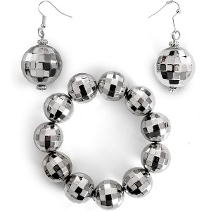 Skeleteen Girls Disco Ball Jewelry Set Costume Accessory - Silver - 1 of 4