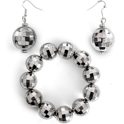 Skeleteen Girls Disco Ball Jewelry Set Costume Accessory - Silver : Target