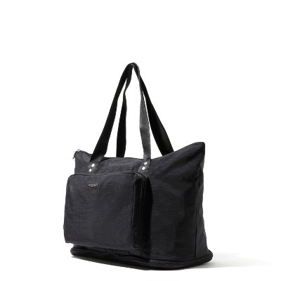 Black Nylon Expandable Travel Tote with Luggage Sleeve