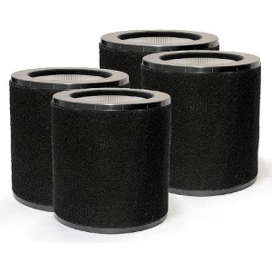 Nispira 2-in-1 True HEPA Replacement Filter for Air Purifier | Compatible with TaoTronics TT-AP008 | Remove Smoke, Dust, Pollen | 4 Packs - 1 of 4