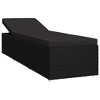 vidaXL Patio Sun Lounger Set - 3 Piece Poly Rattan Sunbed & Tea Table, Adjustable Chaise with Cushions for Garden, Patio, Poolside - Black - 4 of 4