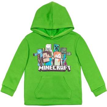 Minecraft Mobs Alex Steve Creeper Zombie Fleece Pullover Hoodie Little Kid to Big Kid 