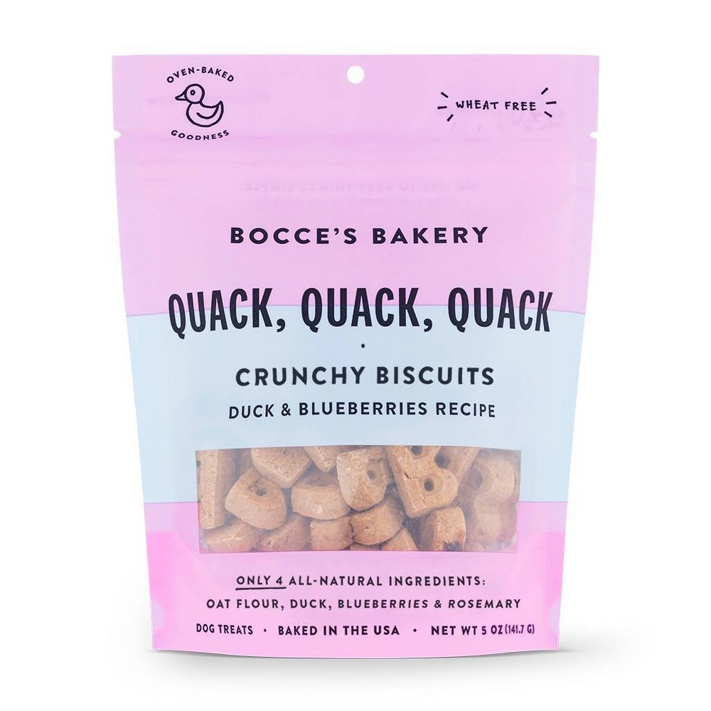 Bocce's Bakery Quack, Quack Duck and Blueberry Biscuits Dog Treats - 5oz