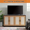 Homhougo Cat Litter Box Enclosure for 2 Litter Boxes, Wooden Cat House TV Stand Sideboard with 4 Sisal Doors, Black - 4 of 4