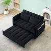 SKRAN 52 "velvet sofa, 3 in 1 convertible sleeper,pull-out bed with back, pillow, pockets for living room furniture - 4 of 4