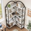 Arched Corner Bookshelf 68.5" Tall, Industrial Wood & Metal Bookcase for Home Office, 5-Tier Storage Shelf for Books/Toys/Decor - 3 of 4
