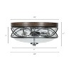 LNC Vine 3-Lights 12.2-in Black and Antique Brown Transitonal Drum Flush Mount Lights - 3 of 4