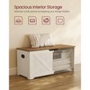 VASAGLE Storage Chest, Storage Trunk with 2 Safety Hinges, Storage Bench, Shoe Bench, Barn Style, 15.7 x 39.4 x 18.1 Inches - 3 of 4
