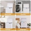 VECELO Laundry Hamper with Wheels & Lid, Plastic Laundry Basket with Handle, Rolling Laundry Bin for Laundry Room or Bathroom, White - 4 of 4