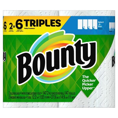 Bounty Select-A-Size Paper Towels - 2 Triple Rolls