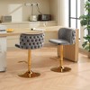 Swivel Barstools Adjusatble Seat Height, PU Upholstered Bar Stools with the whole Back Tufted, for Home Pub and Kitchen Island（Set of 2） - 4 of 4