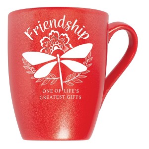 Elanze Designs Friendship: One Of Life'S Greatest Gifts Crimson Red 10 ounce New Bone China Coffee Cup Mug - 1 of 4