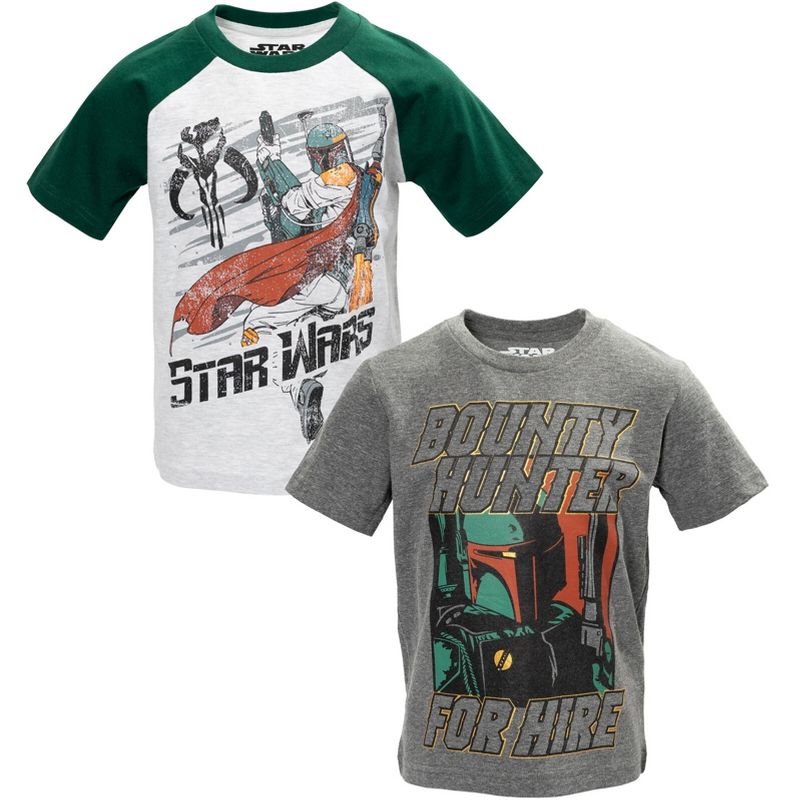 STAR WARS Young Jedi Adventures Yoda Boba Fett Kai Brightstar 2 Pack T-Shirts Little Kid to Big, 1 of 8