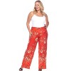 Women's Plus Size Floral Paisley Printed Palazzo Pants - White Mark - 2 of 3
