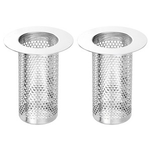 Unique Bargains Stainless Steel Anti-Odo Bathroom Hair Catcher Floor Drain Strainer - 1 of 4