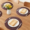 REGALWOVEN Placemats Set of 6 Leather Round Placemats for Kitchen Dining Table Decor Table Placemats Wipeable Table Mat - 2 of 4