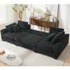 114" U-Shaped Sectional Sofas, Pull-Out Corduroy Sofa Bed, Oversized 2-in-1 Sectional Couch, Adjustable Sleeper Sofa - 3 of 4