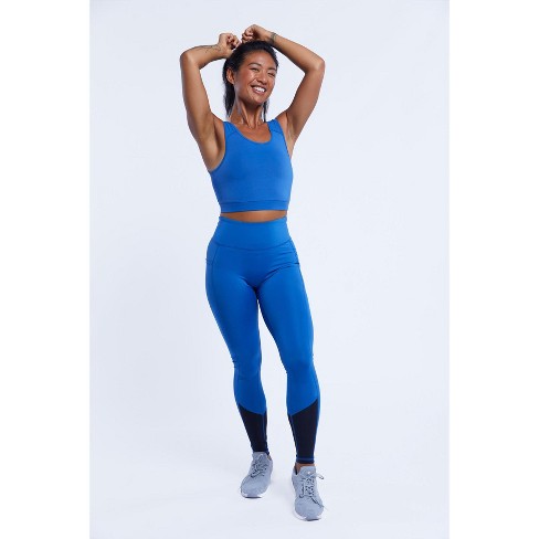 Tomboyx Workout Leggings, 7/8 Length High Waisted Active Yoga Pants With Pockets  For Women, Plus Size Inclusive (xs-6x) Chrome Blue Small : Target