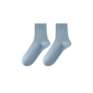 Anna-Kaci Women's Solid Crew Socks 2-Pack Soft Stretch Knit Comfortable Lightweight Everyday Fit - 1 of 1