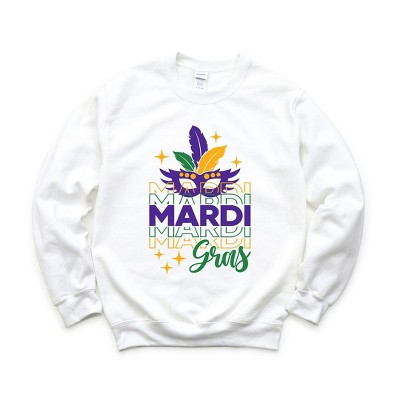 Simply Sage Market Women's Graphic Sweatshirt Mardi Gras Mask Sparkle
