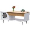 45" Cat Litter Box Enclosure Furniture - Hidden Kitty Litter Box Cabinet with Storage Drawer, Cat Door & Waterproof Top - Disguised as Coffee Table - 4 of 4