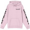Dragon Ball Z Characters on Back with Kanji Sleeves Men's Pink Graphic Hoodie - 2 of 3