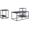 Kings Brand Furniture Santan 3-Piece Occasional Table Set, Coffee Table & 2 End Tables, Pewter - 2 of 3