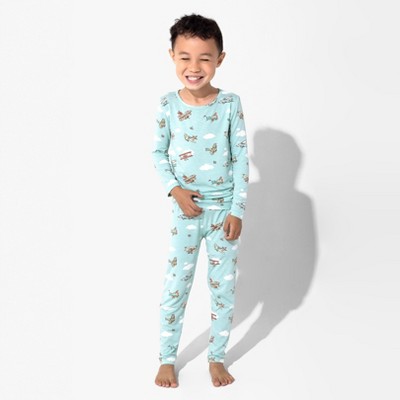 Bellabu Bear Kids Vintage Airplanes Bamboo Kids Pajamas