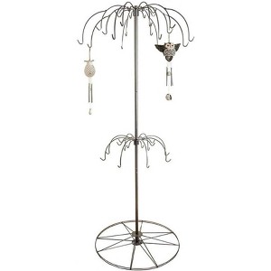 Manual Woodworks and Weavers Antique Silver Wind Chime Rack, 78-Inch Tall Display Stand - 1 of 3