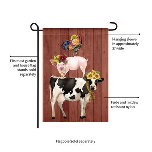 Evergreen Fall Farm Stack Garden Linen Flag 12.5 x 18 Inches Indoor Outdoor Decor - 1 of 4