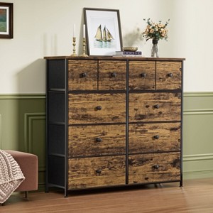 WOWLIVE 10-Drawer Dresser with Fabric Storage, Chest of Drawers for Bedroom - 1 of 4
