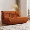 SYFERLORY Armless 2-Seat Togo Two Seater Large Bean Bag Sofa，Orange - 3 of 4