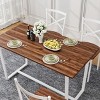 NicBex 4/6-Piece Industrial Style Dining Table Set & Backrest Chairs for Kitchen,Restaurant,Modern Dinette Set with Metal Frame Bench - 3 of 4