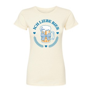 Women's - Instant Message - Ich Liebe Bier Oktoberfest Fitted Graphic T-Shirt - 1 of 4